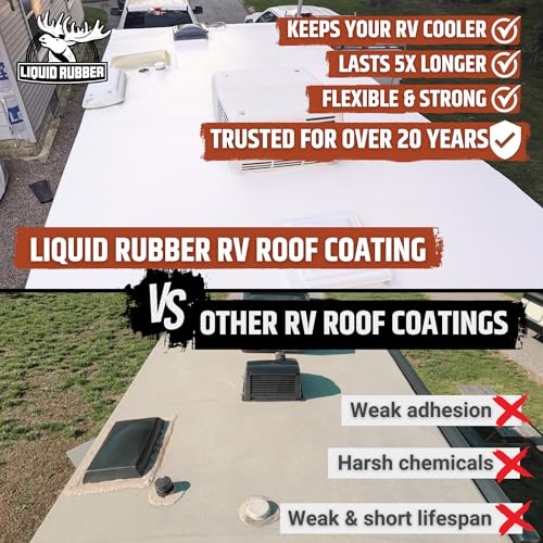 Liquid Rubber RV Roof Coating Solar Reflective Waterproof Trailer Repair Kit Includes: RV Sealer 1 Quart, Seam Tape - 4"x12.5', 1 Tube RV Lap Sealant - Image 3