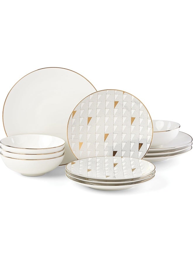 LENOX طقم أدوات المائدة لينكس وايت تريانا 12 قطعة - Image 1