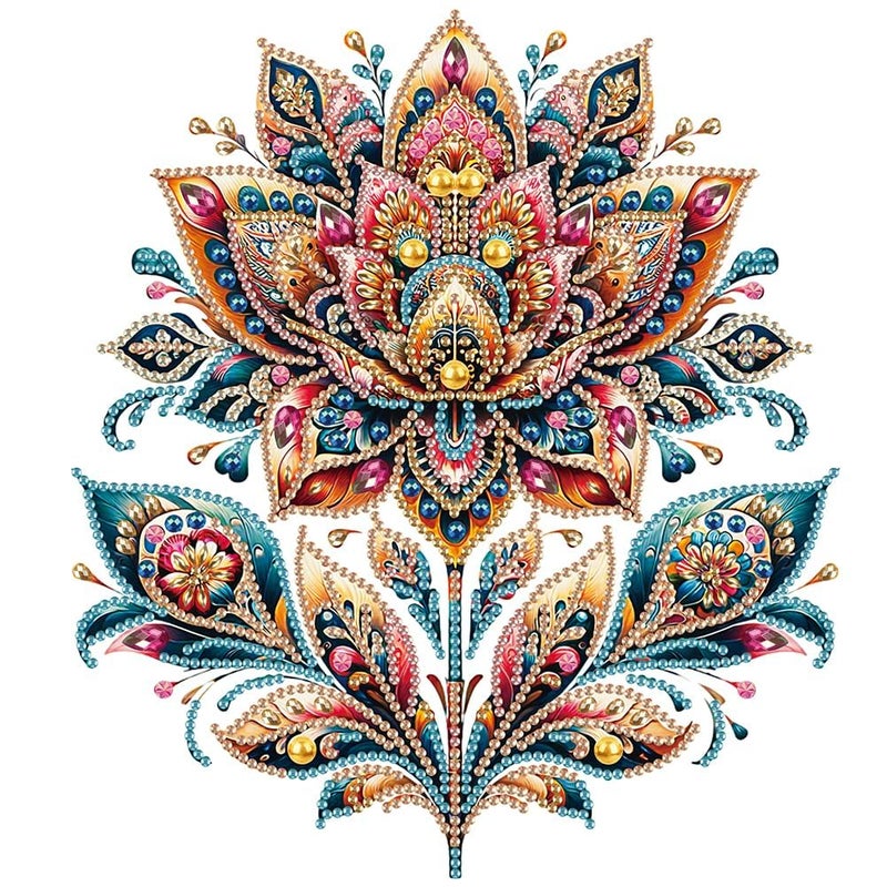TREXEE TREXEE Diamond DIY 5D Special Shape Diamond Painting Kits for Adults Kids Flower Painting Kits Home Wall Decoration Gift 30x30 CM Lotus 