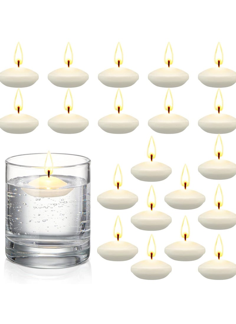 Generic - 24 Pcs 1.5 Inch Small Unscented Floating Candles for Wedding Centerpieces Floating Pool Candles Round Burning Candle Decor for Pool Bathtub Dinner Party Valentine's Day Decorations(White) - Image 1