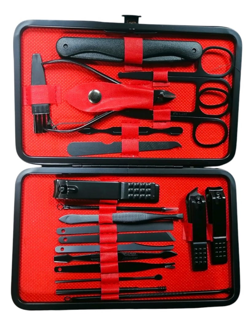 20-Piece Stainless Steel Manicure and Pedicure Nail Clipper Set Suitable for Manicure and Pedicure at Home and Travel Black - Image 4
