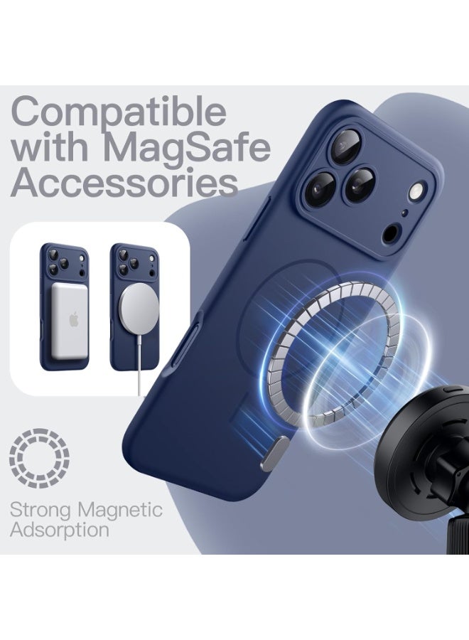 Silicone Case for iPhone 17 Pro Case with MagSafe, Supports Magnetic Charging, Slim Liquid Silicone Case, Shock Proof Protection, (Dark Blue). - Image 2
