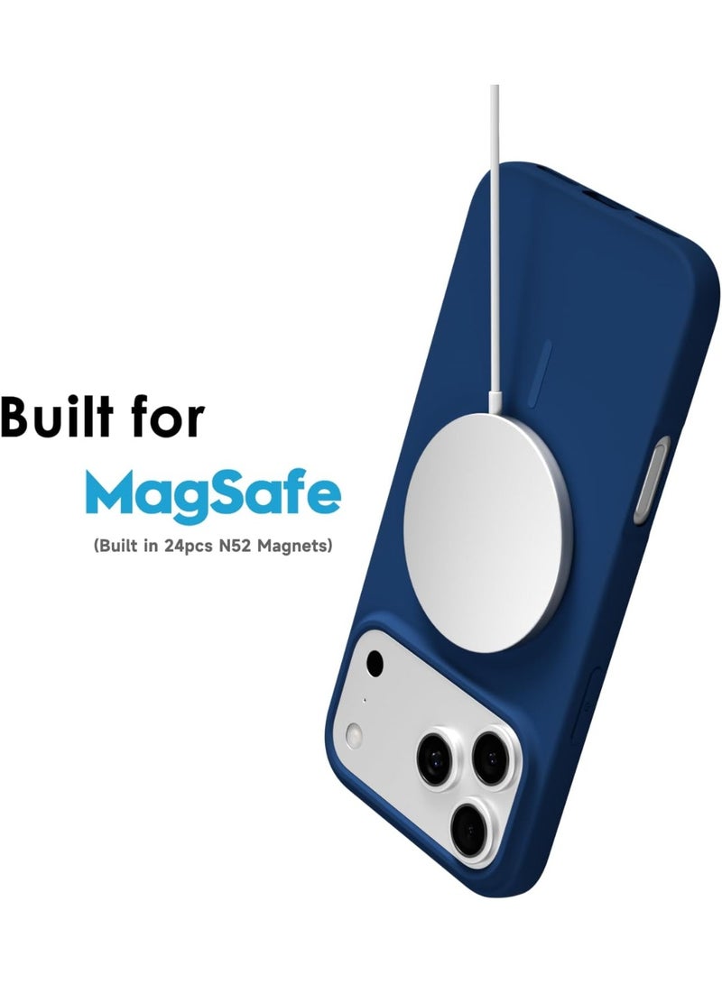 ACLIX Silicone Case for iPhone 17 Pro Case with MagSafe, Supports Magnetic Charging, Slim Liquid Silicone Case, Shock Proof Protection | Navy Blue - Image 2