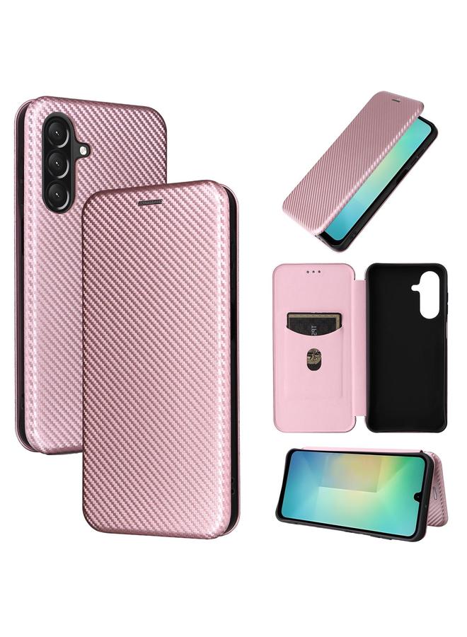 إيروريكس جراب لهاتف Samsung Galaxy A26 5G مصنوع من ألياف الكربون وجلد قابل للطي - Image 1