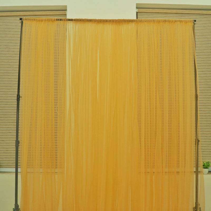 Boltove® Decoration Beige Backdrop Tulle Net Transparent 5x8 Ft. for Birthdays Anniversary Baby Shower Photo Shoot Wedding Party Stage Background Ceremony Photoshoot net parda - Set of 2 - Image 5