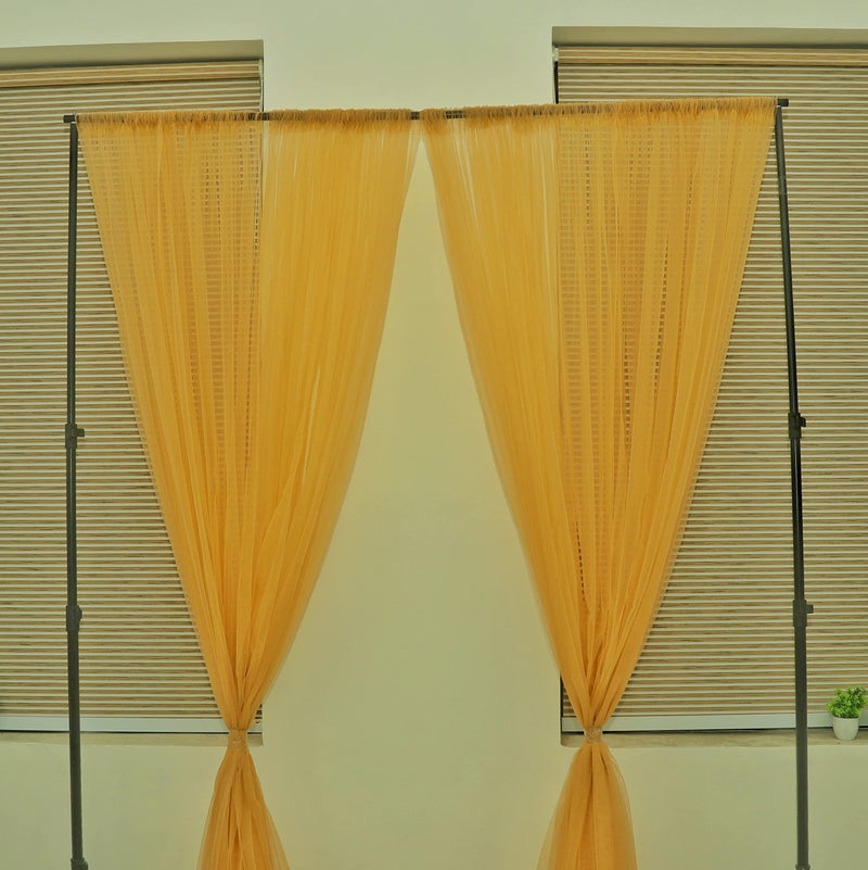 Boltove® Decoration Beige Backdrop Tulle Net Transparent 5x8 Ft. for Birthdays Anniversary Baby Shower Photo Shoot Wedding Party Stage Background Ceremony Photoshoot net parda - Set of 2 - Image 3
