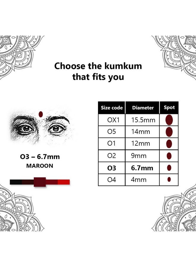 Eyetex Pallavi Sticker Kumkum - Oval, O3 - Maroon, 20 Flaps, Breathable Fabric, No Gum Marks, Does Not Irritate Skin - Image 4