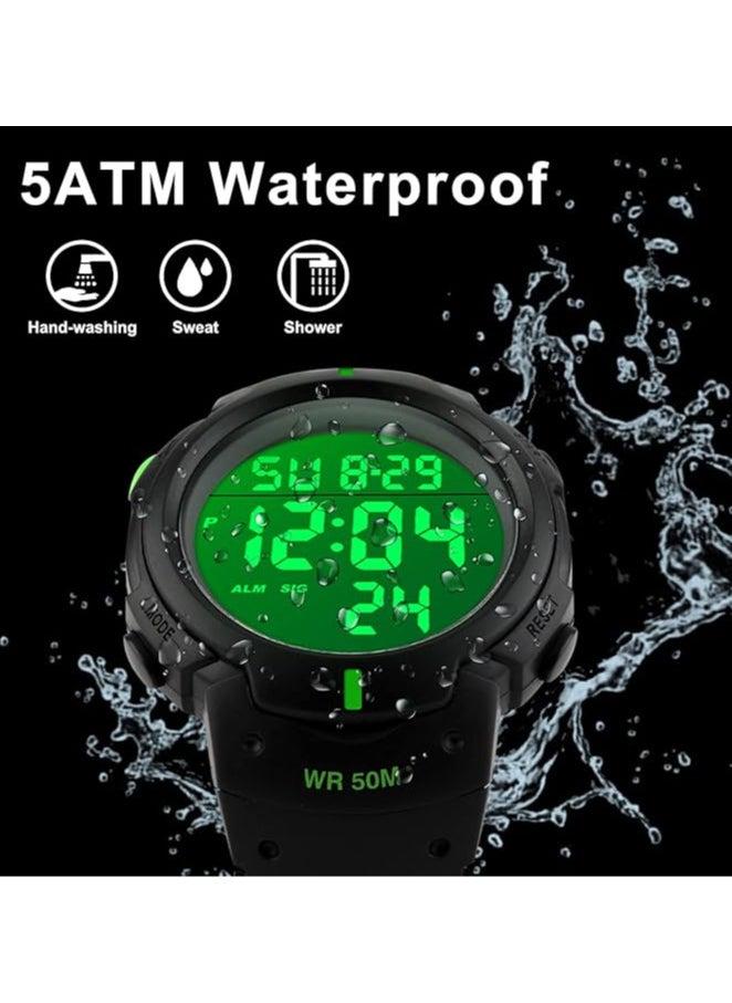 SKMEI - SKMEI 1068 Multifunction Sport Watch For Men Black-Green - Image 1