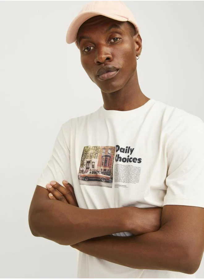 JACK & JONES Photo Print Crew Neck T-Shirt