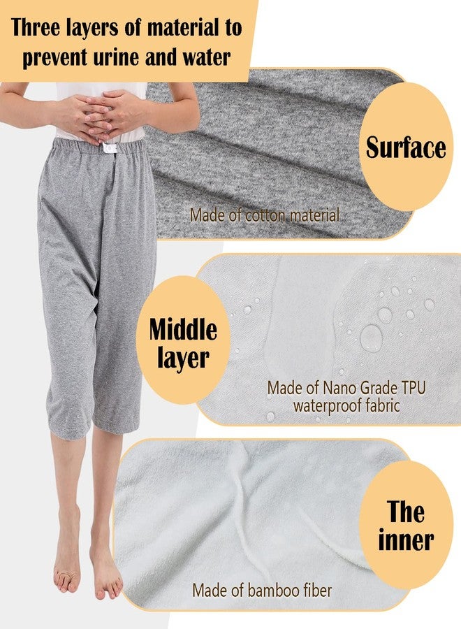 Lmaray Adult Diaper Incontinence Trousers, TPU Patient Care Pants for Men/Women, Reusable Adaptive Apparel, Asian 2XL= US L - Image 2