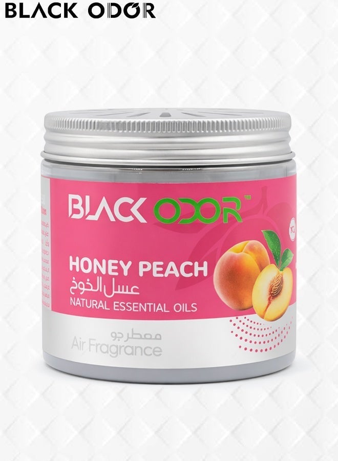 Black Odor Honey Peach Car Air Freshener - Natural Essential Oil Scented Gel for Vehicle, Home & Office - Long Lasting Odor Eliminator, Non-Toxic, Spill-Proof Fragrance Jar for Dashboard & Cup Holder - Premium Interior Deodorizer (Single Pack) - Image 1