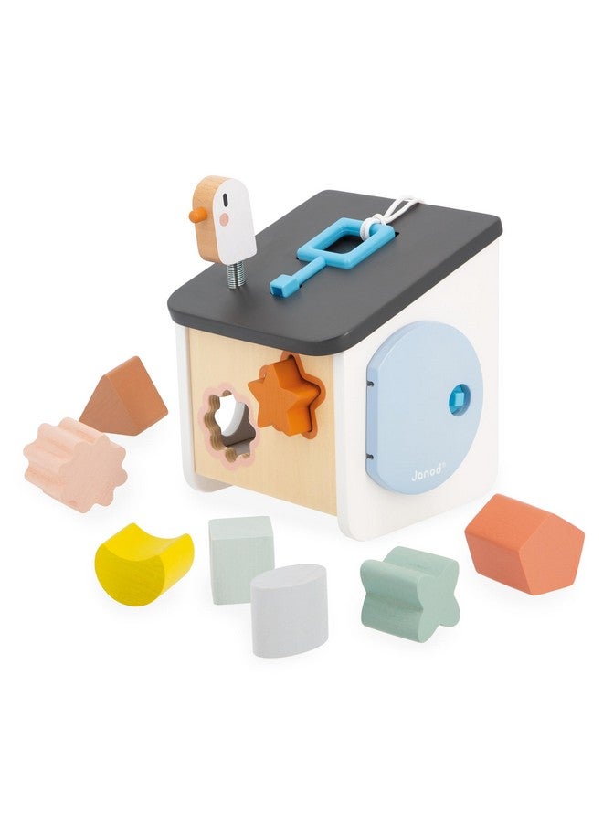 Janod Sweet Cocoon - Wooden Bird House Shape Sorter - 9 Piece Set - Ages 18 Months - 3 Years - J04062 - Image 1