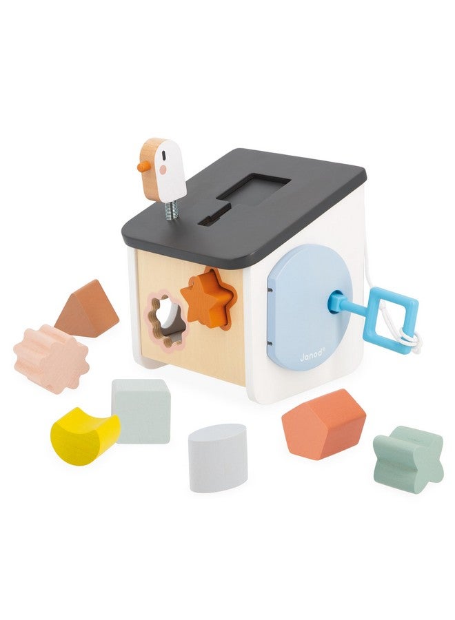Janod Sweet Cocoon - Wooden Bird House Shape Sorter - 9 Piece Set - Ages 18 Months - 3 Years - J04062 - Image 3