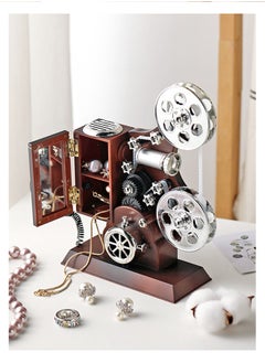 GROIC Retro Film Movie Projector, Projector Figurine Statue Music Multifunctional Designed Jewelry Music Box with Mirror for Birthday Home Decor  - Image 4