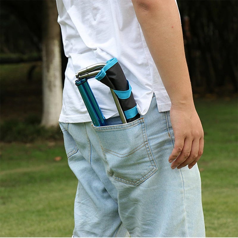 Blue Lightweight Folding Stool Portable Outdoor Seat for Camping Fishing Beach Travel BBQ - Image 3