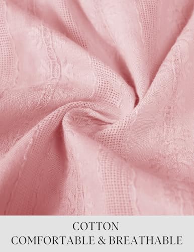 Bbonlinedress Pink Women Summer Boho Midi Cotton Dress Casual Maternity Flowy Baby Shower Wedding Guest Neck Beach Dress Pink L - Image 2