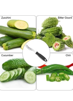 NIBEMINENT Pepper Corer, Stainless Steel Chili Corer Remover kitchen Tool with Serrated Slice and Rubber Handle Easily Seed or off Vegetables tops for Barbecue Roasting Peppers  - Image 5