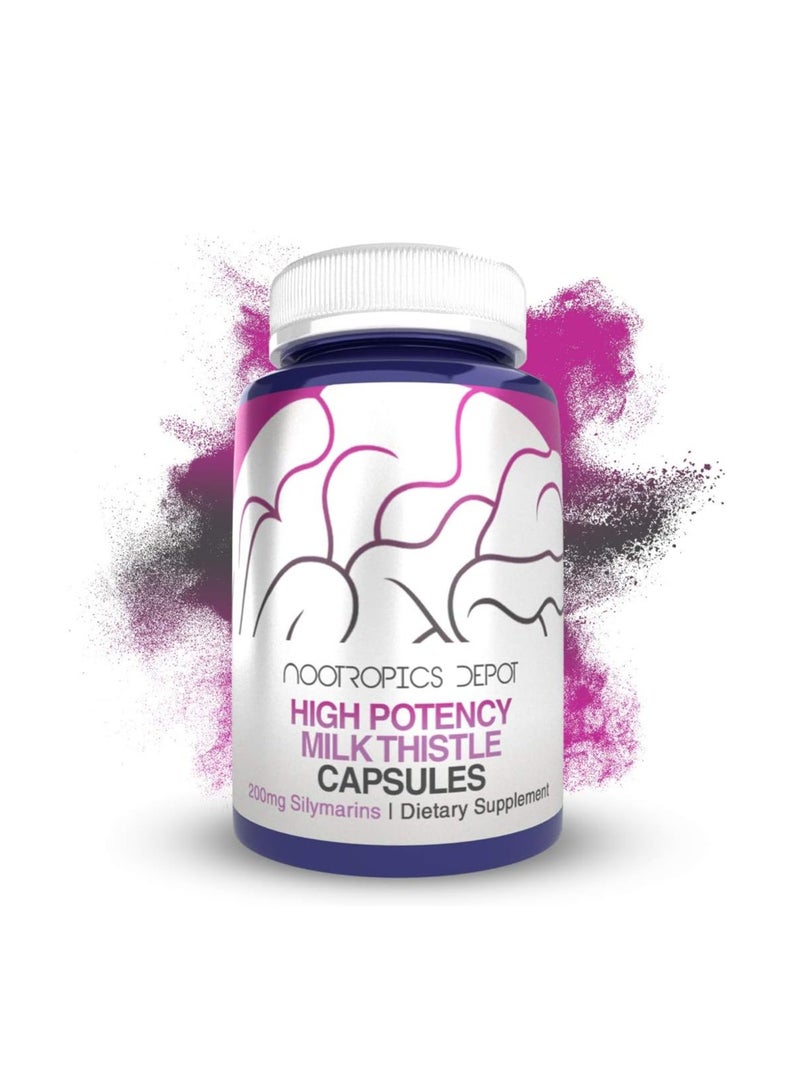 Nootropics Depot High Potency Milk Thistle Extract Capsules 200mg 60 Count - Image 1