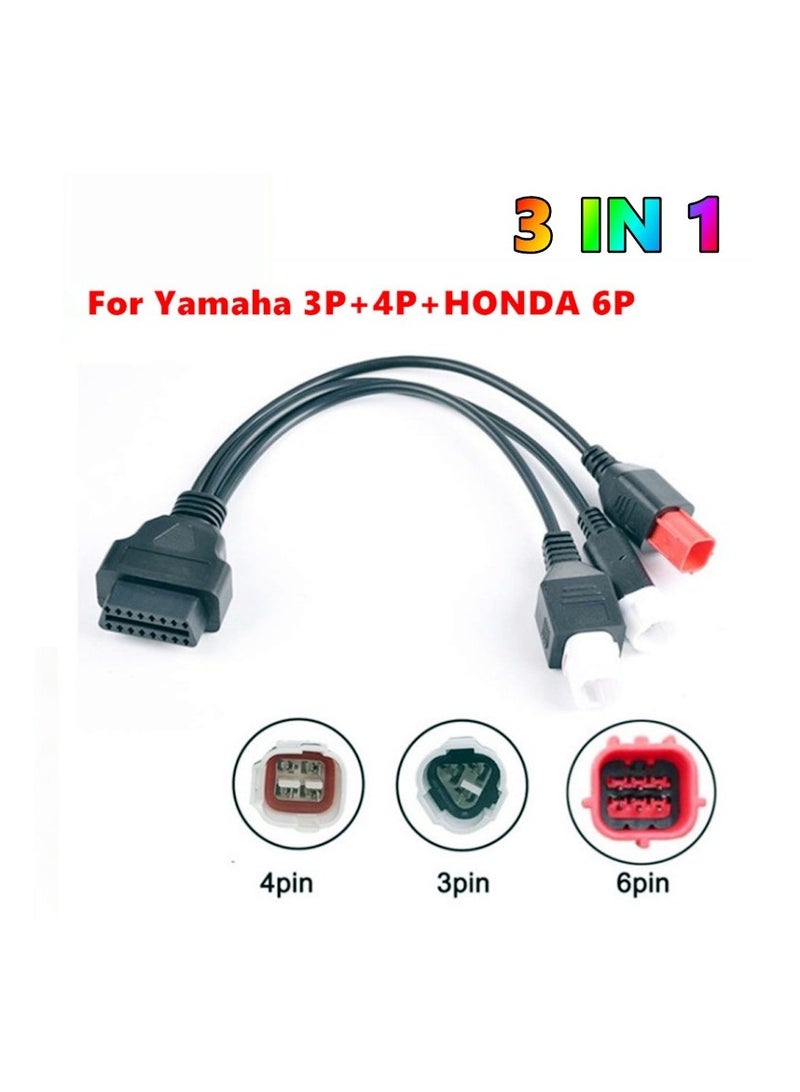 Yamaha 3pin+4pin+6pin Motorcycle OBD Diagnostic 4pin CANBUS cable and 3pin for Kline Euro5 OBD2 6 Pin 3 in 1 Plug Adapter Cable - Image 2