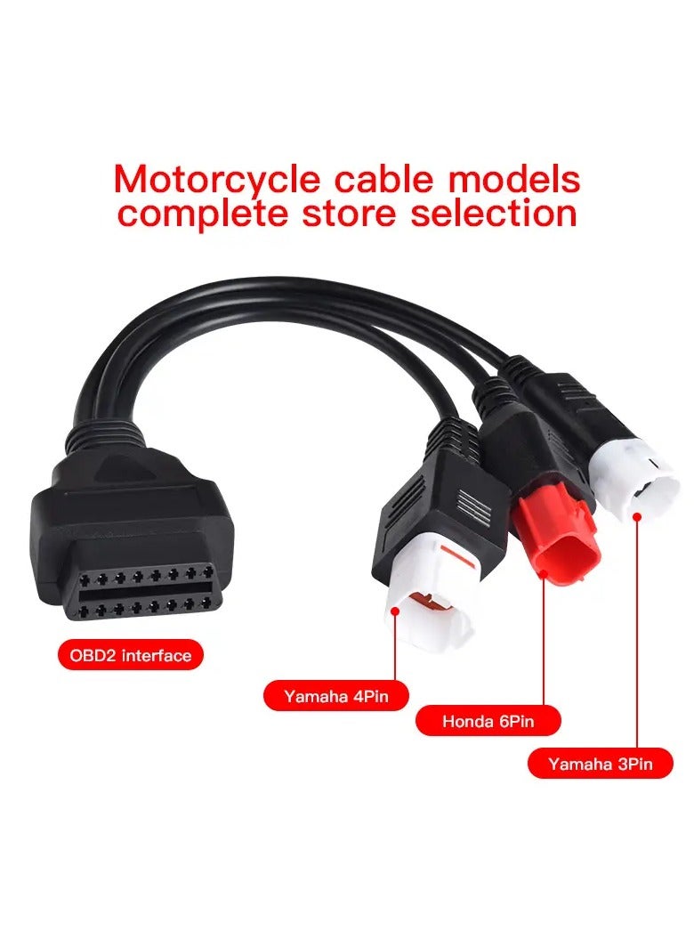 Yamaha 3pin+4pin+6pin Motorcycle OBD Diagnostic 4pin CANBUS cable and 3pin for Kline Euro5 OBD2 6 Pin 3 in 1 Plug Adapter Cable - Image 4