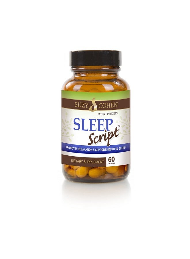 Script Essentials Suzy Cohen Sleep Script with Melatonin - Botanical Sleep and Relaxation Formula for Adults for Mood, Stress and Sleep, Contains 5-HTP, L-theanine, Passionflower, Lemon Balm and GABA 60 Capsules. - Image 1