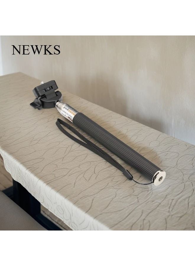 عصاي سيلفي محمولة صغيرة سوداء قابلة للتلسّط حامل هاتف قابل للتعديل للكاميرا - Image 2