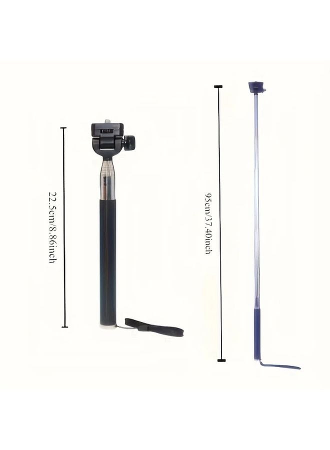 عصاي سيلفي محمولة صغيرة سوداء قابلة للتلسّط حامل هاتف قابل للتعديل للكاميرا - Image 3