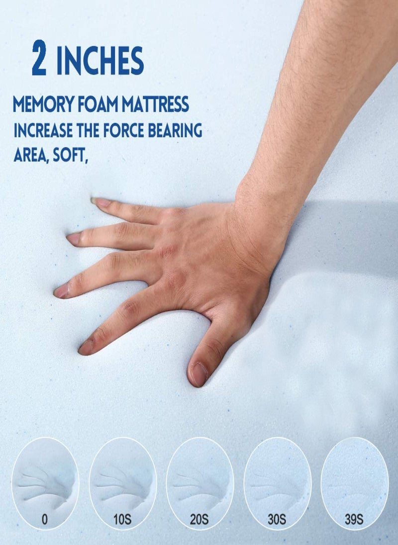VITAL - VITAL Memory Foam (Visco) Mattress Topper Height of 5 cm With Removable Knitted Fabric Cover (Single - 90 x 200) - Image 1