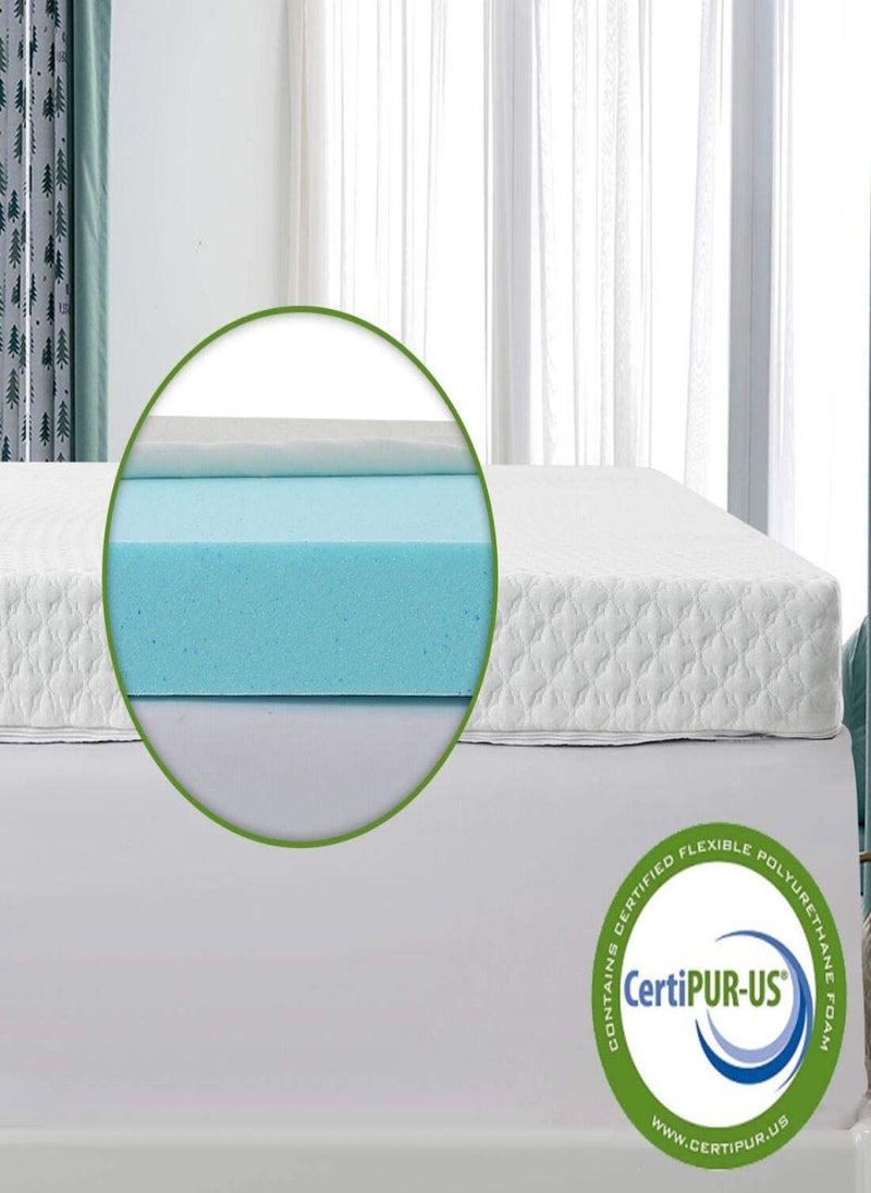 VITAL - VITAL Memory Foam (Visco) Mattress Topper Height of 5 cm With Removable Knitted Fabric Cover (Single - 90 x 200) - Image 1