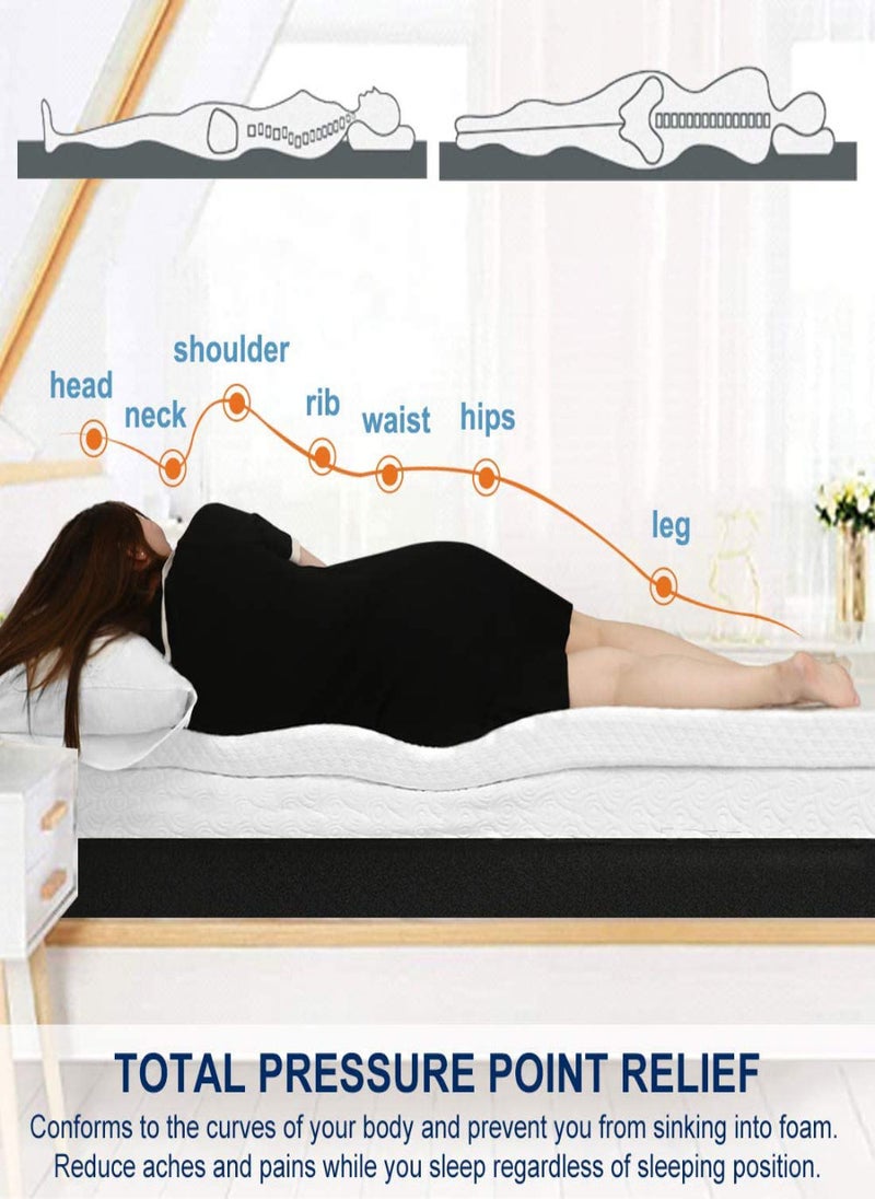 VITAL - VITAL Memory Foam (Visco) Mattress Topper Height of 5 cm With Removable Knitted Fabric Cover (Single - 90 x 200) - Image 1
