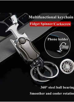 Excefore Multifunction Heavy Duty Keychain, Mobile phone holder, Fidget Spinner, Bottle Opener, Carabiner Car Key Chains for Men and Women  - Image 2