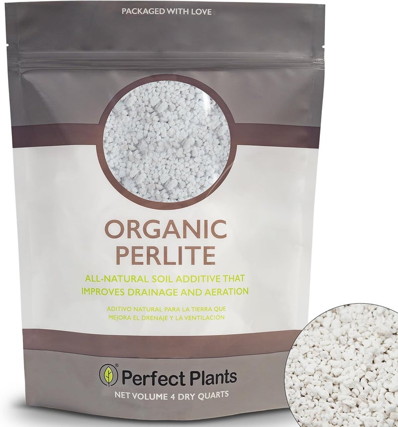 PERFECT PLANTS Organic Perlite by — 4qts. Natural Soil Additive for Indoor & Outdoor Container Plants — Enhanced Drainage for Optimal Growth - Image 1
