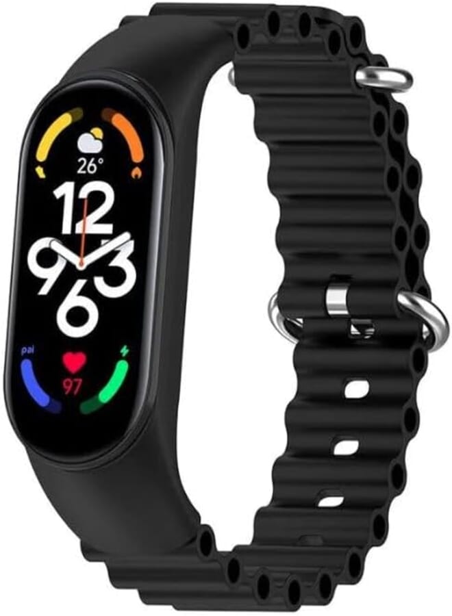 Next Next Store Compatible with Xiaomi Mi Band Silicone Replacement Strap Adjustable Stretchy Sport Strap for Women Men