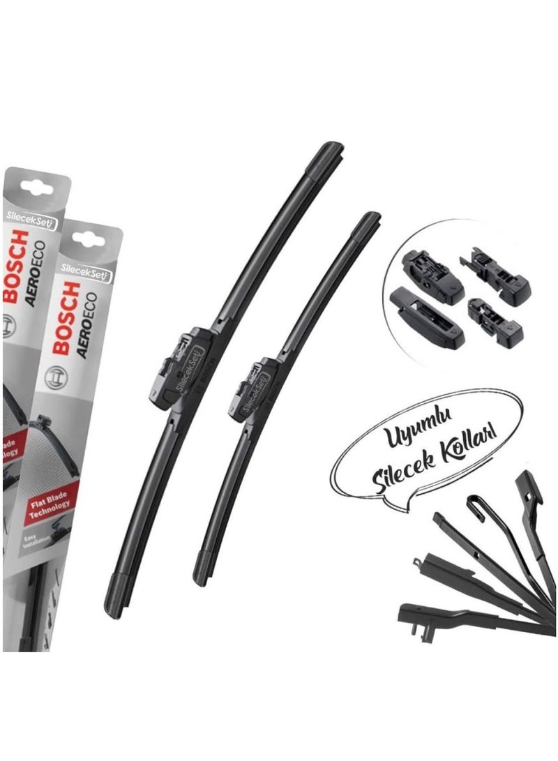 BOSCH Aeroeco Front Window Wiper Blades Driver Side And Passenger side For BMW 2-Series Coupe Sep. 2013 - 2020 - Image 3