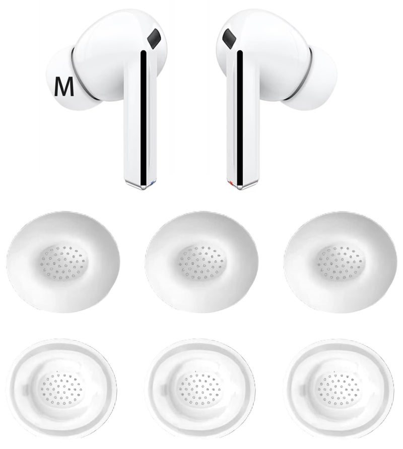 JNSA Replacement for Galaxy Buds 3 Pro Ear Tip, Earbuds Tips Silicone Ear Tips for Galaxy Buds 3 Pro, Earbuds Eartips Medium Size 3 Pairs,White 913w M - Image 1
