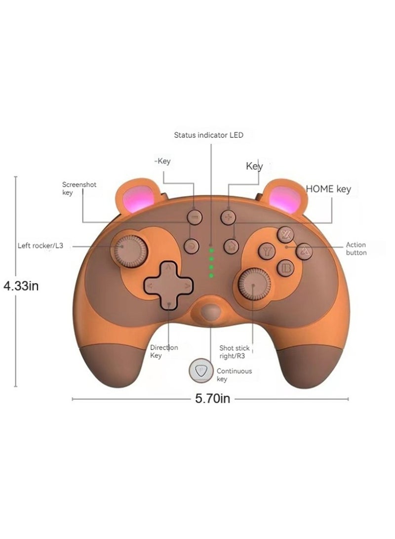 وحدة تحكم ألعاب بلوتوث لاسلكية، وحدة تحكم ألعاب سويتش برو، لوحة ألعاب باللون الوردي لوحدة تحكم ألعاب التبديل والكمبيوتر الشخصي، تدعم محور الدوران والاهتزاز المزدوج وتوصيل جهاز عصا التحكم ثلاثي الأبعاد - Image 2