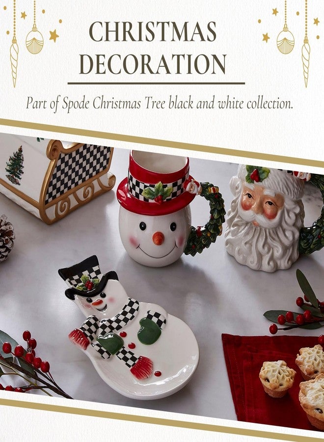 Spode Christmas Tree Snowman Dish, Dolomite Plate - Collectible Christmas Tableware, Ceramic Serveware & Party Plate for Holiday Celebrations - Dishwasher & Microwave Safe - Image 5