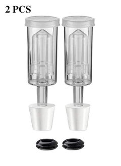 يا إلهي 3-قطعة Airlock عبوة 2 مع 2-#6 سدادة و 2 حلقات ، مجموعة تخمير Kombucha التخمير ، Carboy Airlock FDA ترقية الشفافية  - Image 1