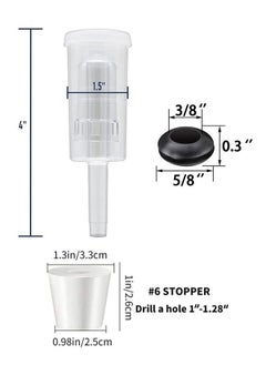 يا إلهي 3-قطعة Airlock عبوة 2 مع 2-#6 سدادة و 2 حلقات ، مجموعة تخمير Kombucha التخمير ، Carboy Airlock FDA ترقية الشفافية  - Image 2