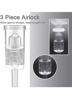 يا إلهي 3-قطعة Airlock عبوة 2 مع 2-#6 سدادة و 2 حلقات ، مجموعة تخمير Kombucha التخمير ، Carboy Airlock FDA ترقية الشفافية  - Image 5