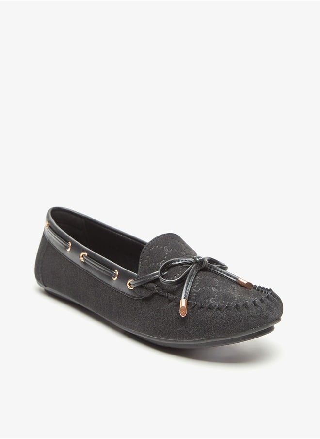 Le Confort - Women Suede Slip-On Mocassins with Bow Detail - Image 1