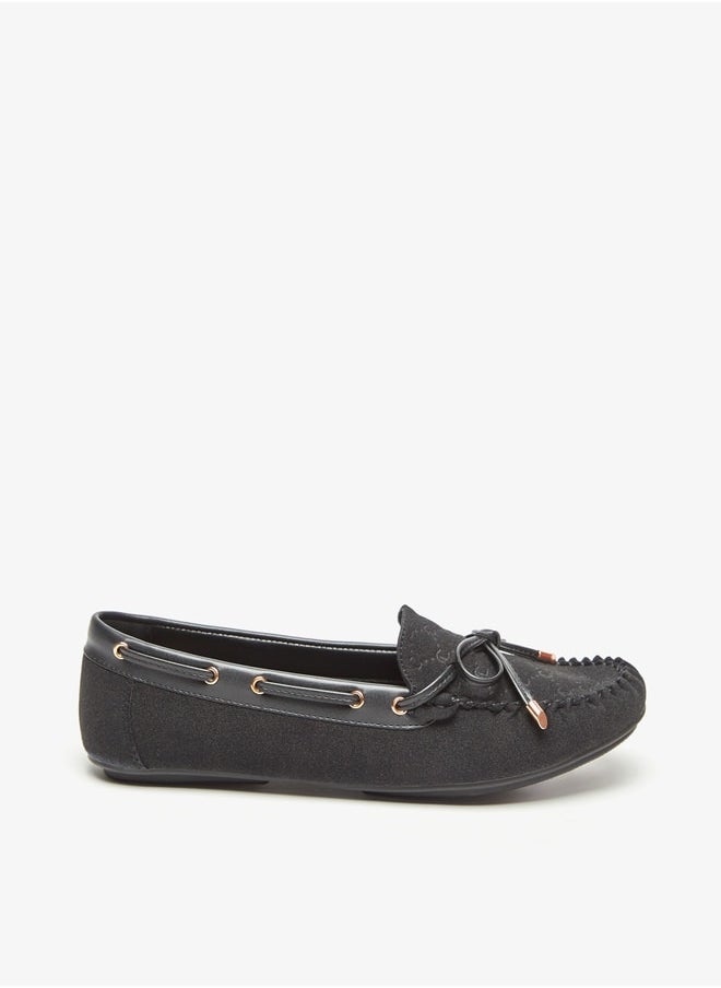 Le Confort - Women Suede Slip-On Mocassins with Bow Detail - Image 1