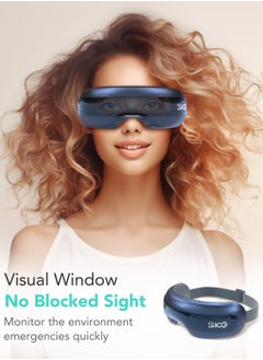 SKG SKG Eye Massager with Heat, Bluetooth Heated Eye Massager for Migraines Relief with Vision Window Music, Soothing Eye Care to Relax Eyes, E3 Pro  - Image 2