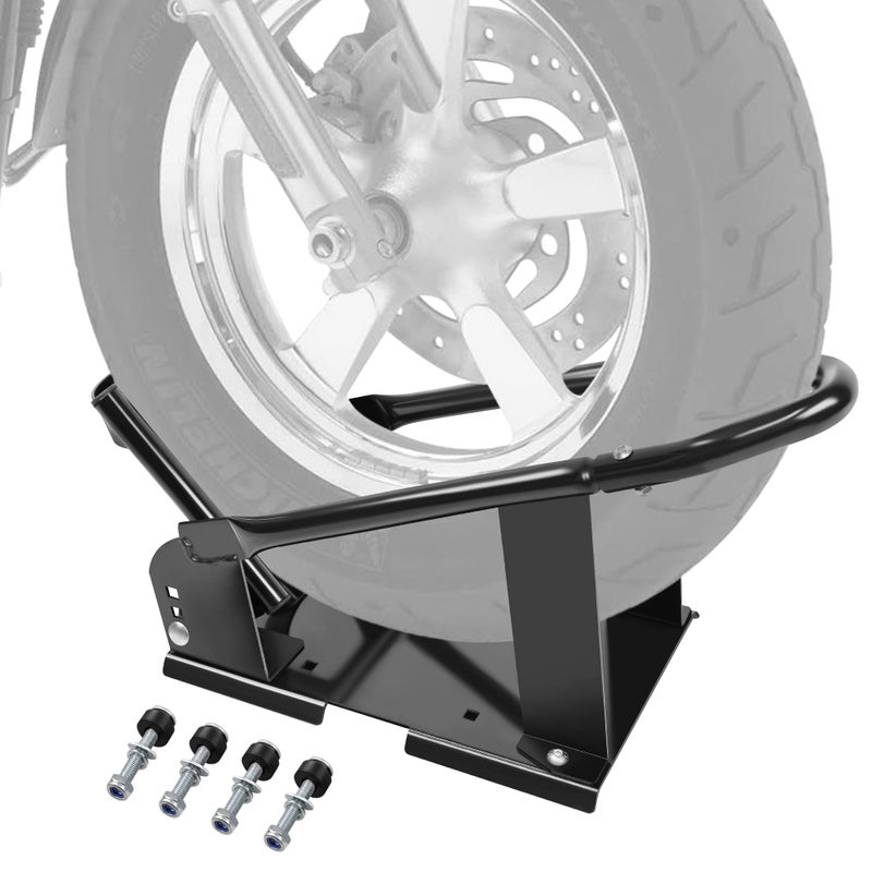 JY PERFORMANCE Motorcycle Wheel Chock, Universal Motorcycle Front Wheel Stand for Trailer, Cruiser, Sports & Dirt Bikes, 1800 lb Capacity Adjustable Wheel Stand for 15"-21" Wheels - Image 1