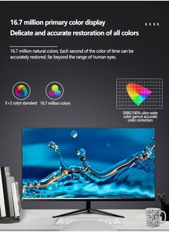 FlashHawk 23.8 inch IPS Flat Screen Monitor with Full HD (1920x1080)Display,75Hz Refresh Rate,HDMI VGA Output for Office Home Black  - Image 2