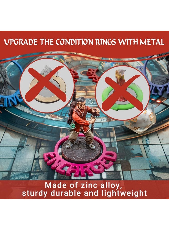 Byhoo Metal Dnd Condition Rings In 28 Markers With Spell Template, 112Pcs Dnd Miniatures Status Effect Rings With Storage Box, Ideal Gift For D&D Pathfinder And More Tabletop Rpg - Image 4