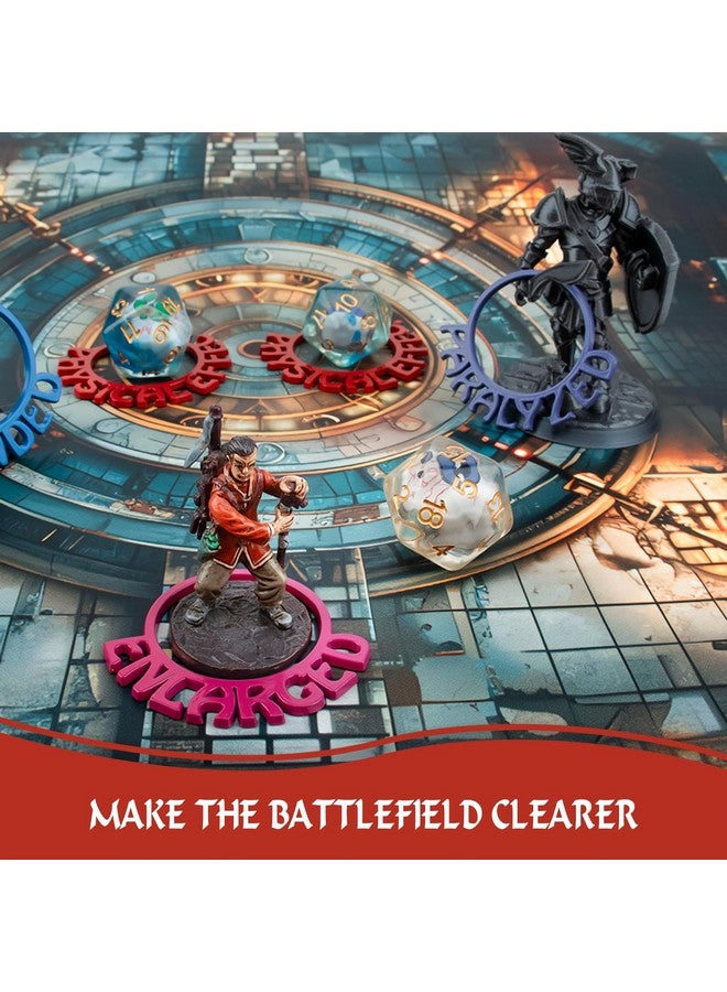 Byhoo Metal Dnd Condition Rings In 28 Markers With Spell Template, 112Pcs Dnd Miniatures Status Effect Rings With Storage Box, Ideal Gift For D&D Pathfinder And More Tabletop Rpg - Image 3