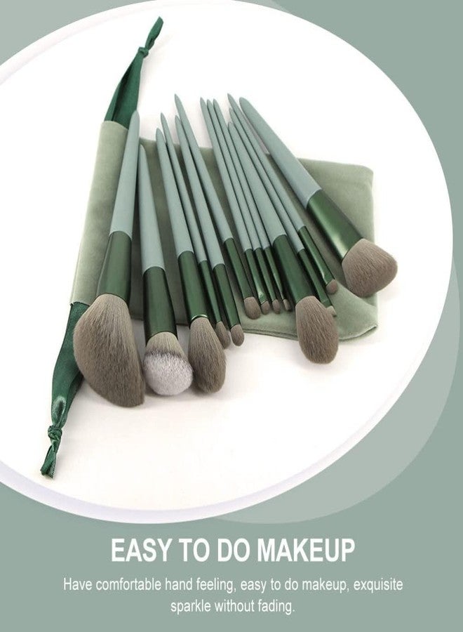 Calitate24 Professional Makeup Brush Set - 13Pcs Cosmetic Brushes for Eyeshadow, Eyebrow, Eyelash, Blusher, Foundation With Cosmetic Bag and 1 Sponge Blender - Image 4