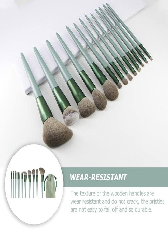 Calitate24 Professional Makeup Brush Set - 13Pcs Cosmetic Brushes for Eyeshadow, Eyebrow, Eyelash, Blusher, Foundation With Cosmetic Bag and 1 Sponge Blender - Image 2