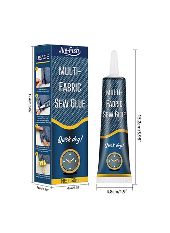 JUE-FISH 1PCS Cloth Repair Sew Glue, Instant Sew Glue Bonding Liquid, Quick Dry Multi Fabric Sew Glue, Fabric Glue for Clothing Permanent Washable, for Clothing Cotton Flannel Denim Leather, 50ml  - Image 2